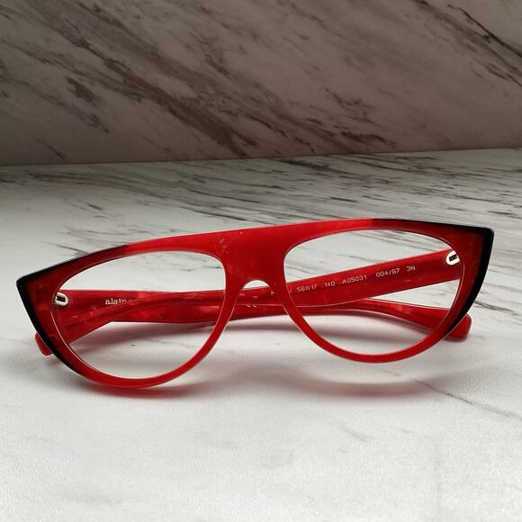 Alain Mikli A05031 Pearled Red Cat‑Eye Frames — Artsy Sculptural Italian Design main image 6